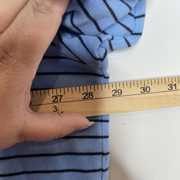 Polo Jeans Co Ralph Lauren Shirt Mens 3X Tall Blue Striped Pique Flag Logo - Picture 7 of 11